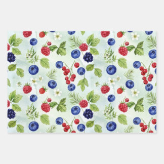 Blueberry Theme Assorted WrappingPaper Flat Sheets