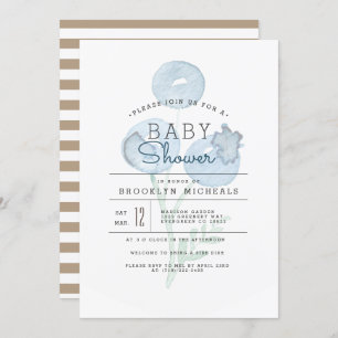Blueberry Trio   Berry  Watercolor Baby Shower Invitation