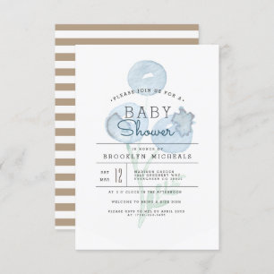 Blueberry Trio Berry Watercolor Baby Shower Invitation