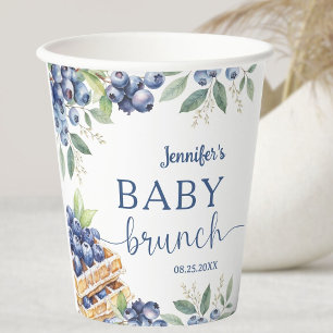 Blueberry Waffle Boy Baby Shower Brunch Paper Cups