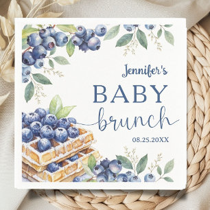 Blueberry Waffle Boy Baby Shower Brunch Paper Napkin