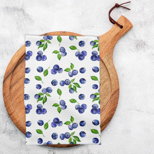 Blueberry Watercolor Berry Kitchen Cute Fruit Tea Towel
