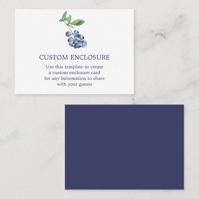 Blueberry Watercolor Enclosure Card (Front/Back)