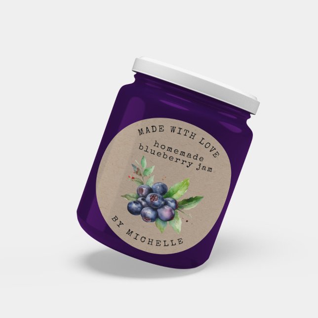 Blueberry Watercolor Jam Label Canning Sticker (Creator Uploaded)