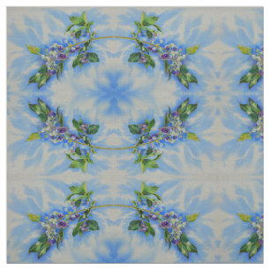 Blueberry watercolor painting fabric