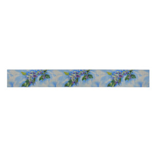 Blueberry watercolor painting grosgrain ribbon