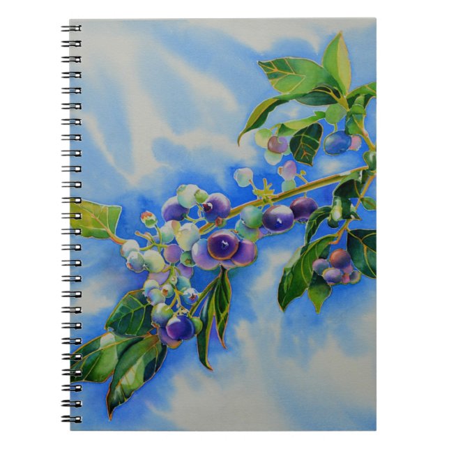 Blueberry watercolor painting notebook (Front)