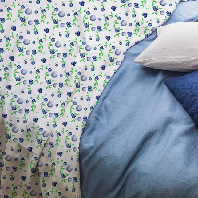 Blueberry watercolor pattern cute girl fleece blanket (Creator Uploaded)