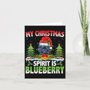 Blueberry Wearing Santa Hat - Christmas Spirit Is Card