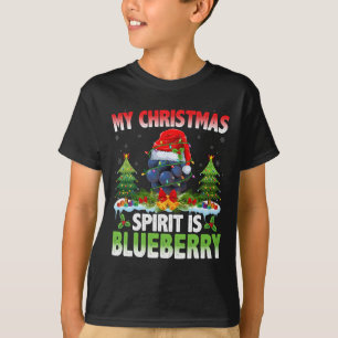 Blueberry Wearing Santa Hat - Christmas Spirit Is T-Shirt