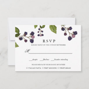 BlueBerry   WEDDING RSVP MEAL CHOICE Card