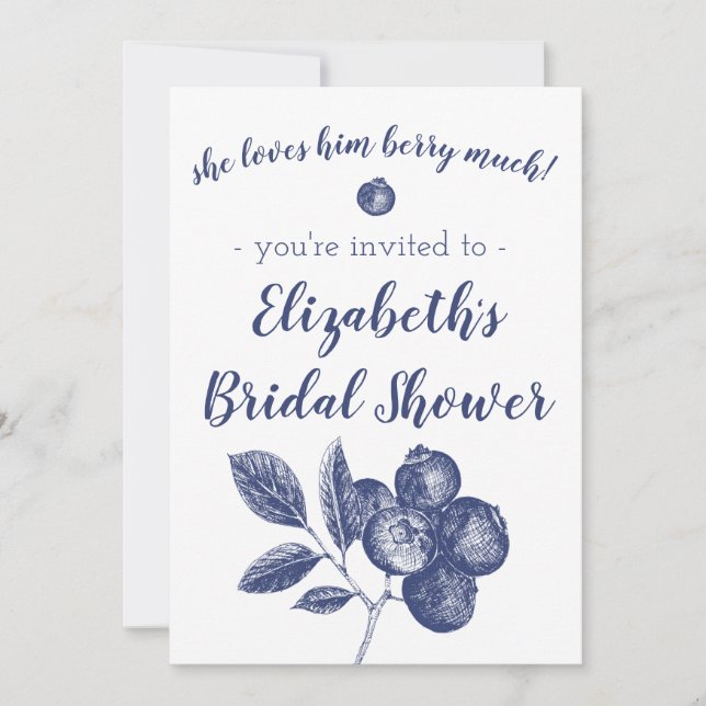 Blueberry Wedding Shower Invitation (Front)