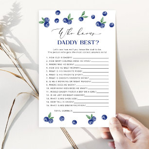 Blueberry Who knows daddy best baby shower game