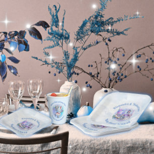 Blueberry Wishes Gnomery Kisses Shower Paper Plate