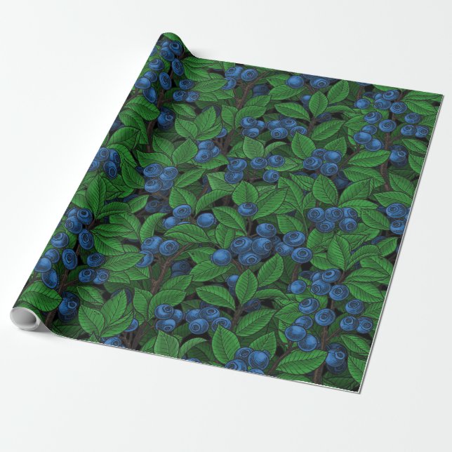 Blueberry Wrapping Paper (Unrolled)