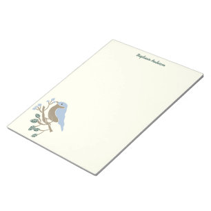 Bluebird and Blueberries Personalised Notepad