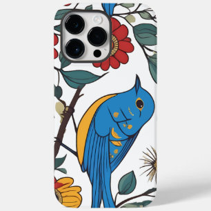 Bluebird and Wildflower Folk Art Case-Mate iPhone 14 Pro Max Case