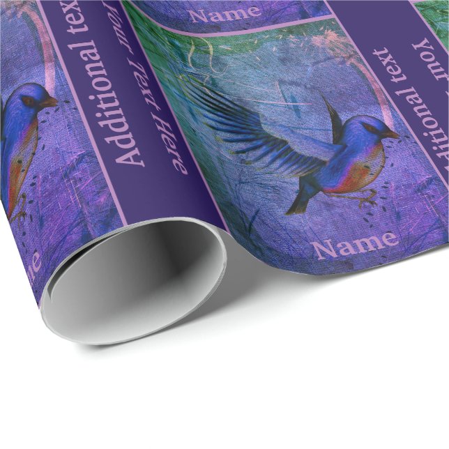 Bluebird Animal Art Personalised Wrapping Paper (Roll Corner)