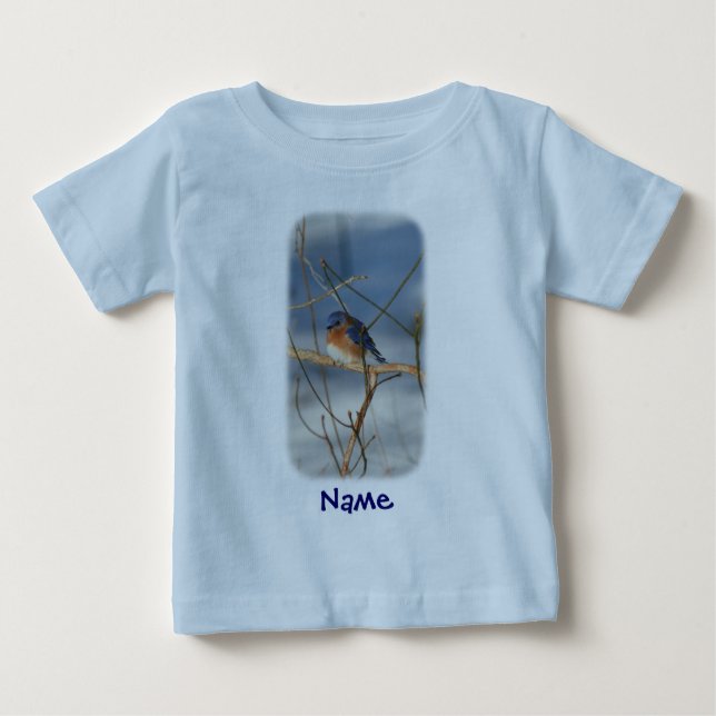 Bluebird Animal Your Name Personalised Baby T-Shirt (Front)