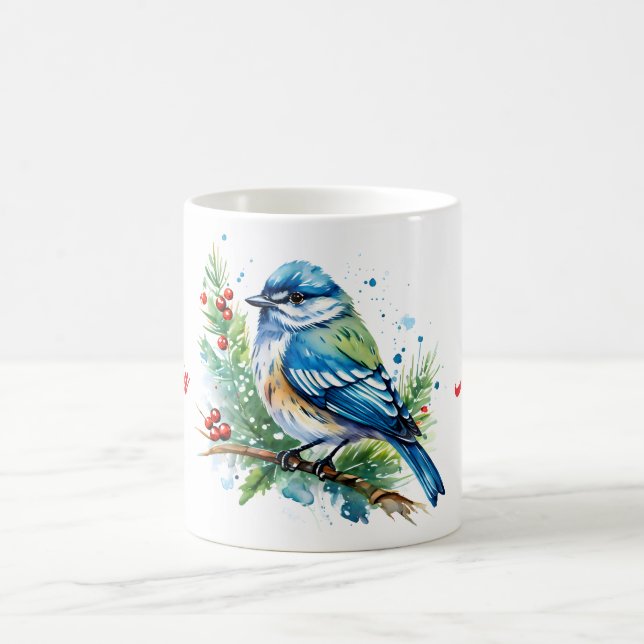 Bluebird at Christmas Coffee Mug (Center)