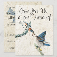 Bluebird Birds Wildlife Animals Wedding Invitation