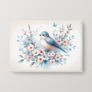 Bluebird Blossom Watercolor Serenity