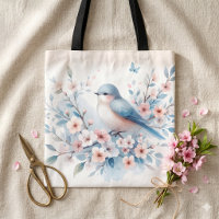 Bluebird Blossom Watercolor Serenity
