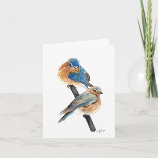 Bluebird Couple Thank You Card (Front)