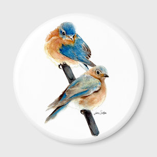 Bluebird Couple Watercolor Magnet