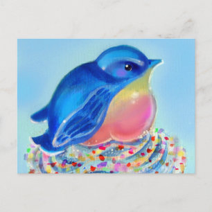 Bluebird Cupcake Surprise Postcard