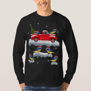Bluebird Driving Christmas Tree Red Truck Bluebird T-Shirt