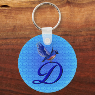 Bluebird Elegant Monogram Initial D Key Ring