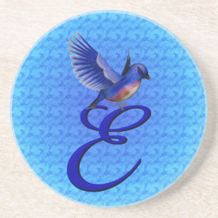 Bluebird Elegant Monogram Initial E Coaster