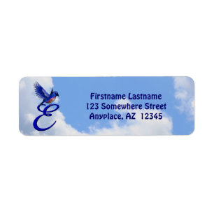 Bluebird Elegant Monogram Initial E Return Address