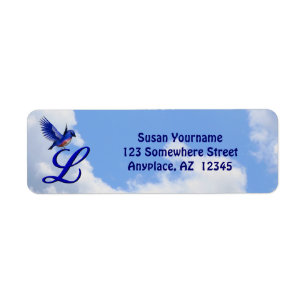 Bluebird Elegant Monogram Initial L Return Address