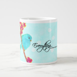 Bluebird-Everything is always working out for me! Large Coffee Mug