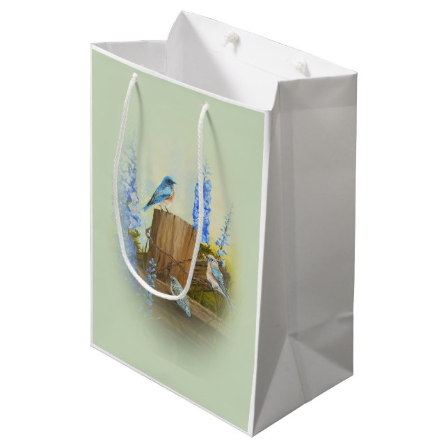 Bluebird Family Medium Gift Bag (Front Angled)