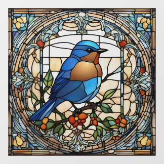 Bluebird Faux Stained Glass Blue Bird
