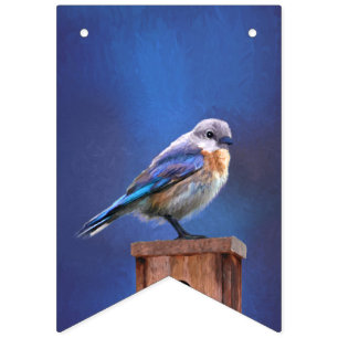 Bluebird (Female) Painting - Original Bird Art Bunting