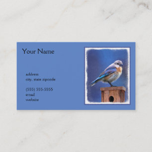 Bluebird (Female) Painting - Original Bird Art Business Card
