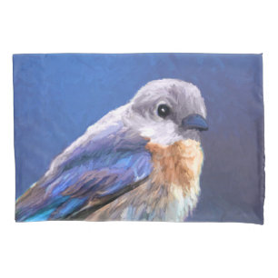 Bluebird (Female) Painting - Original Bird Art Pillowcase
