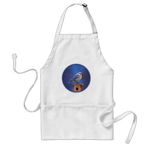 Bluebird (Female) Painting - Original Bird Art Standard Apron