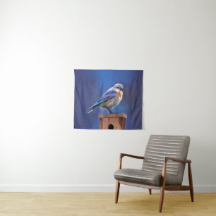 Bluebird (Female) Painting - Original Bird Art Tapestry