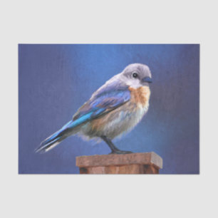Bluebird (Female) Painting - Original Bird Art Tissue Paper