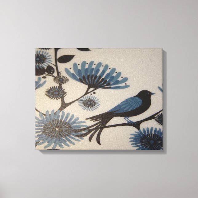 BLUEBIRD FLOWERS CANVAS PRINT (Front)