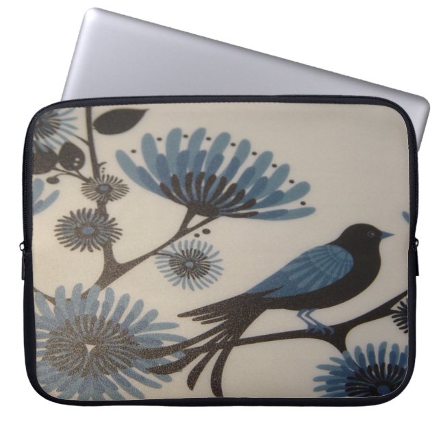 BLUEBIRD FLOWERS LAPTOP SLEEVE (Front)