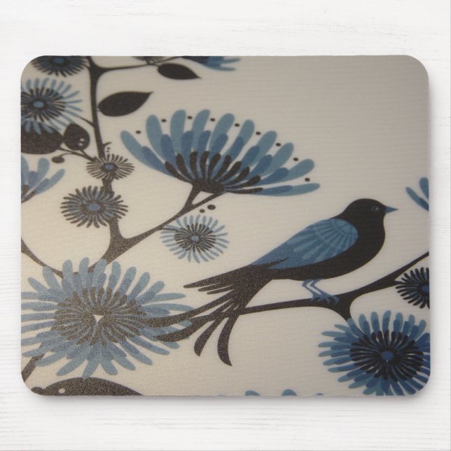 BLUEBIRD FLOWERS MOUSE PAD (Front)