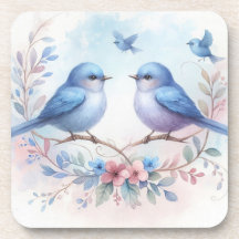 Bluebird Harmony on a Floral Perch