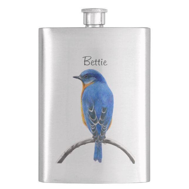 Bluebird Hip Flask (Front)