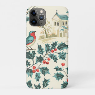 Bluebird Holly Christmas Winter Church Case-Mate iPhone Case